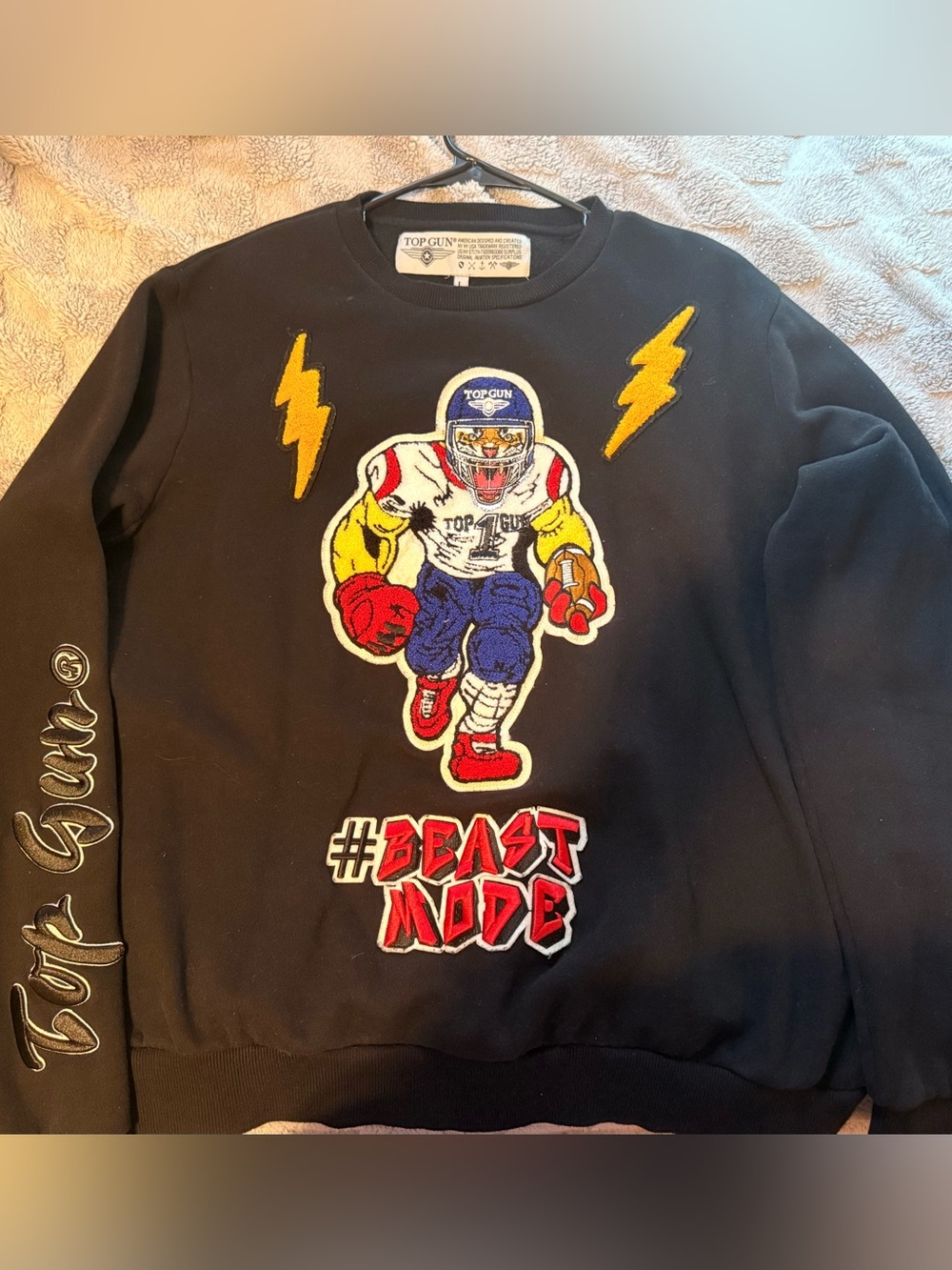 Top Gun Black 'Beast Mode' Graphic Crewneck Sweater